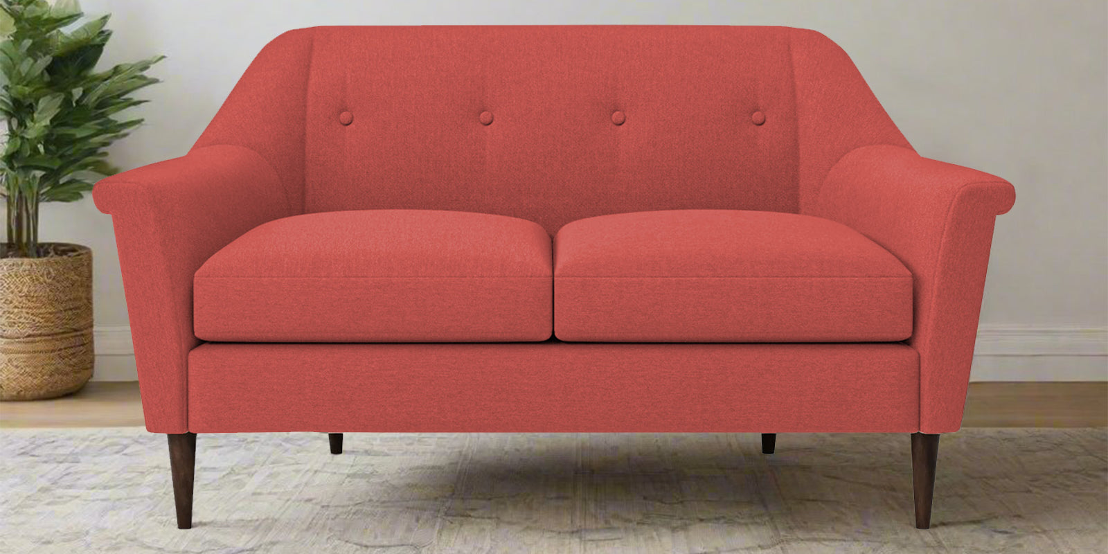 Homer Fabric 2 Seater Sofa In Salmon Pink Colour - Febonic Living