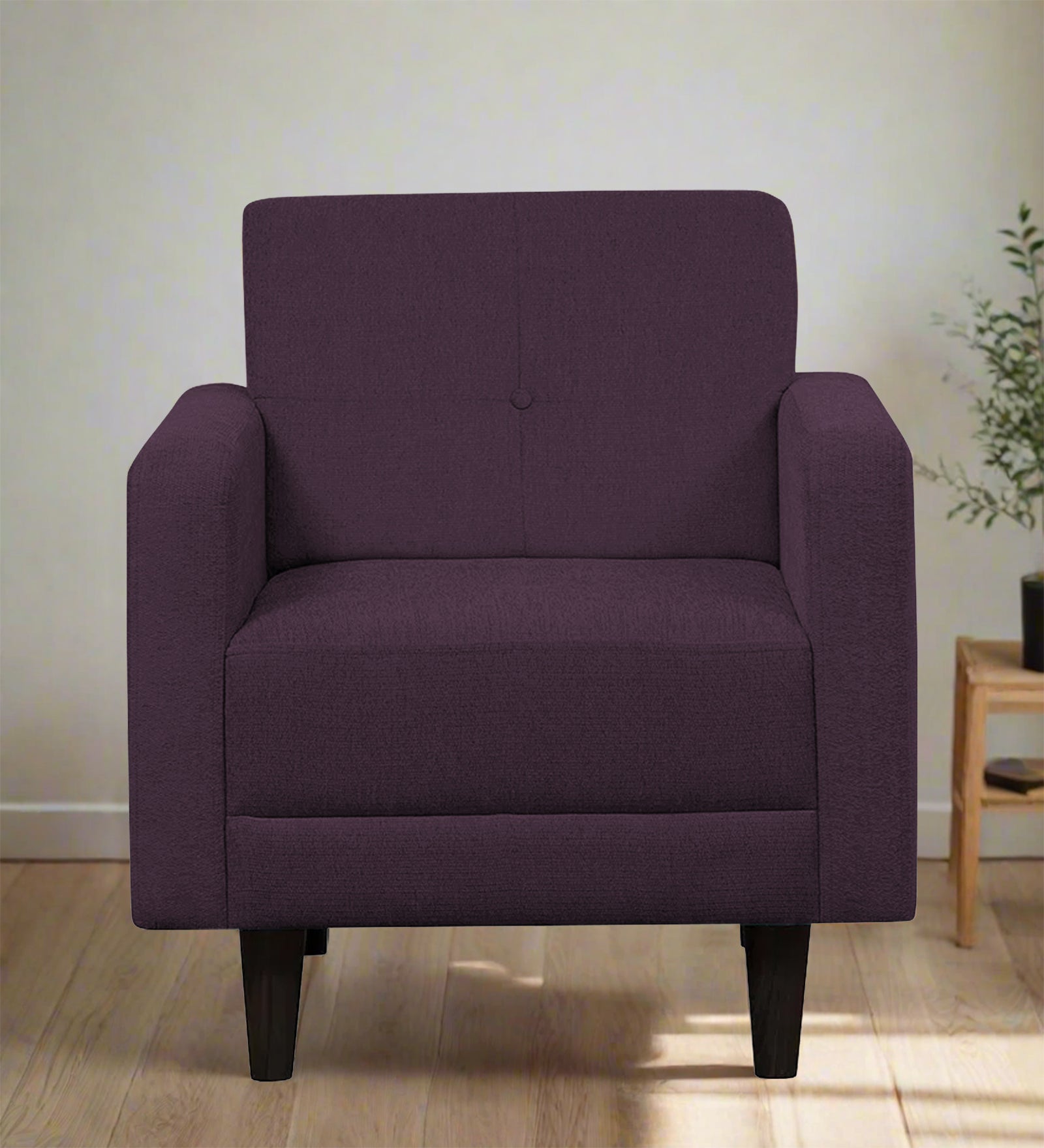 Noha Fabric 1 Seater Sofa In Greek Purple Colour - Febonic Living