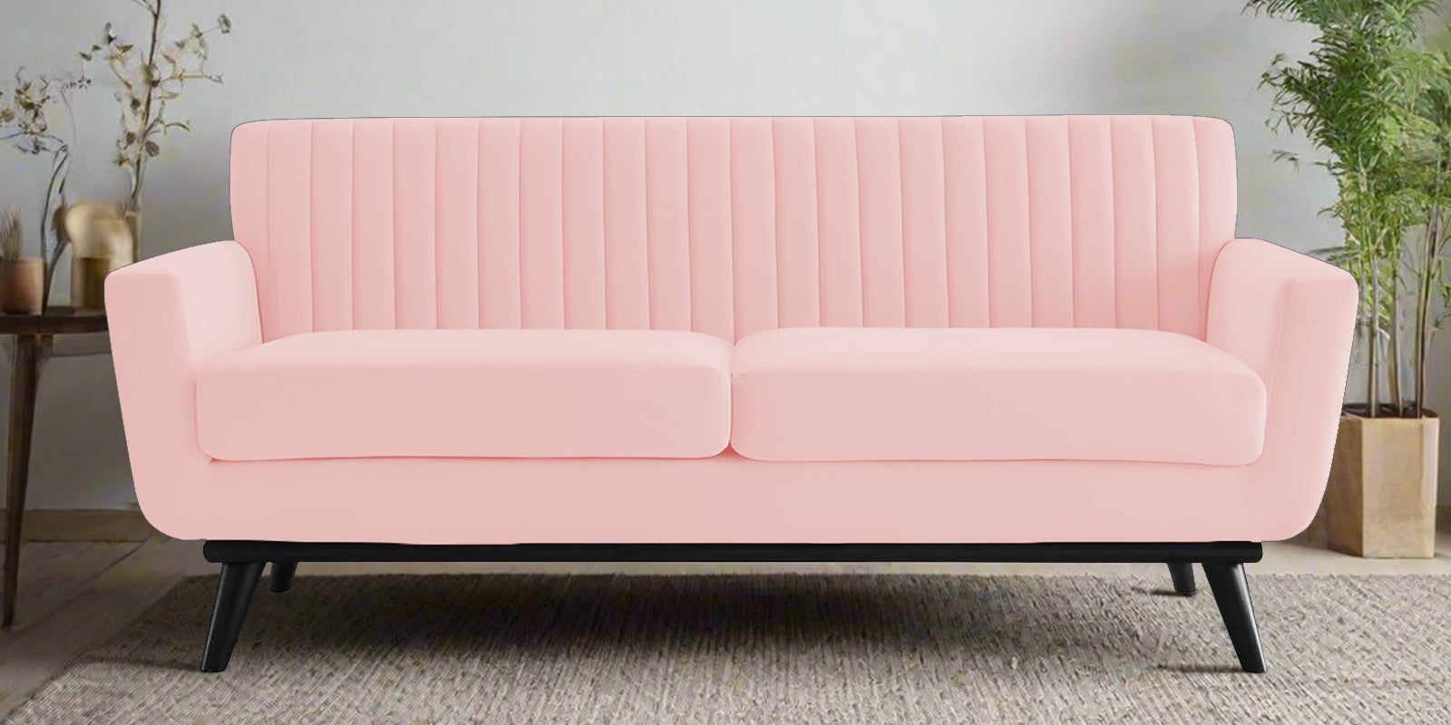 Tucker Velvet 2 Seater Sofa In Millennial Pink Colour - Febonic Living