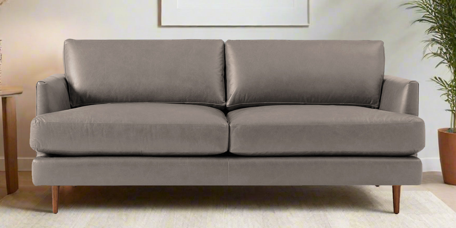 Sterio Leatherette 2 Seater Sofa In Steel Grey Colour - Febonic Living