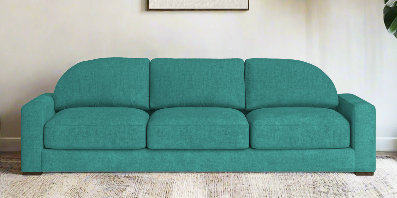 Dara Fabric 3 Seater Sofa In Sea Green Colour - Febonic Living