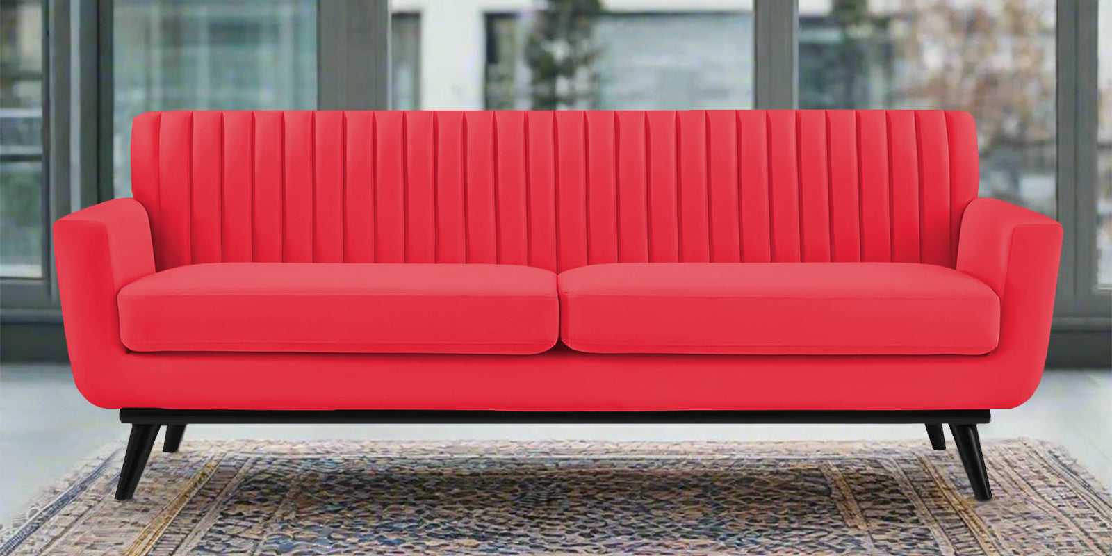 Tucker Velvet 3 Seater Sofa In Ox Blood Maroon Colour - Febonic Living