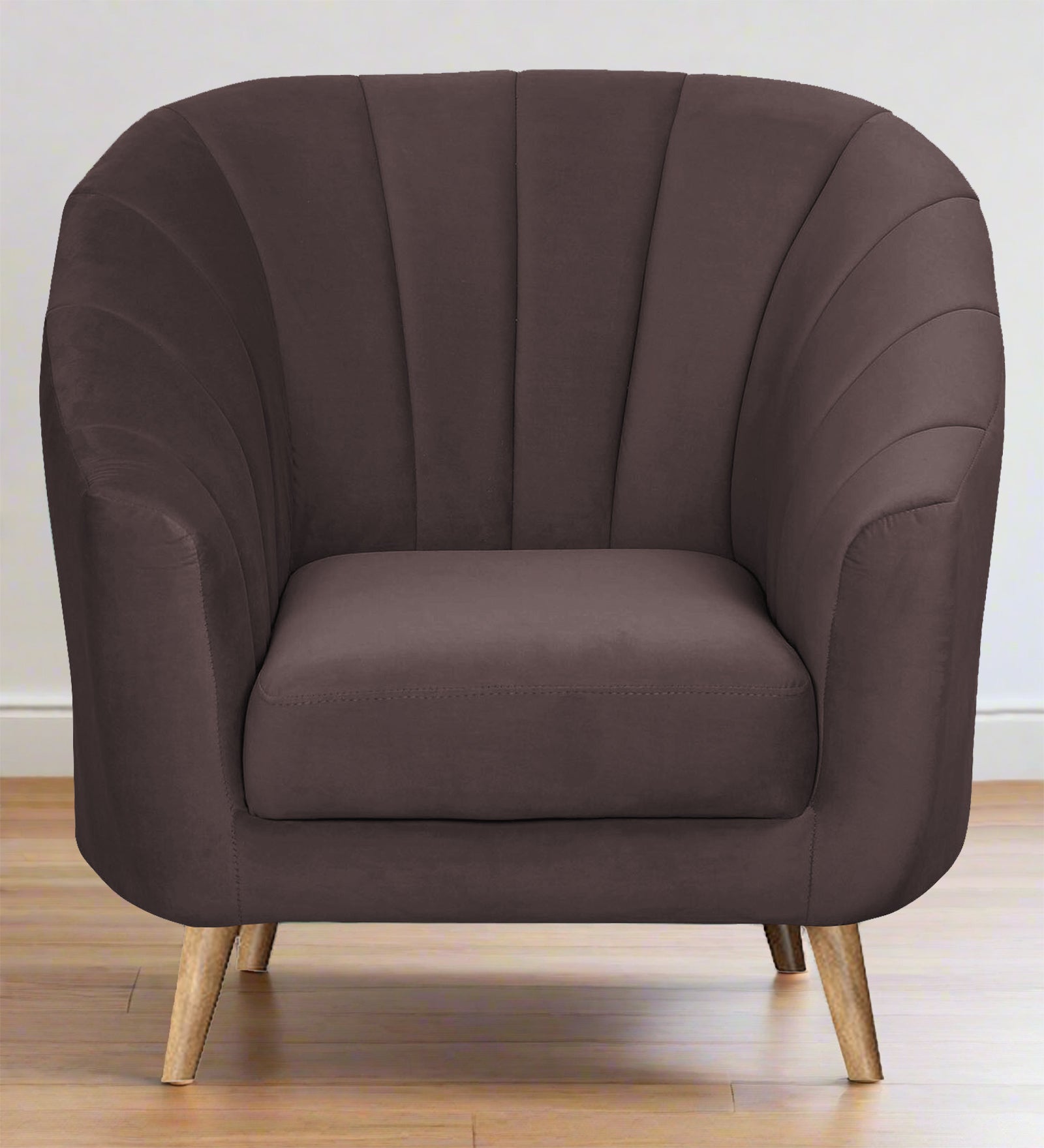 Kaylee Velvet 1 Seater Sofa In Mocha Brown Colour - Febonic Living