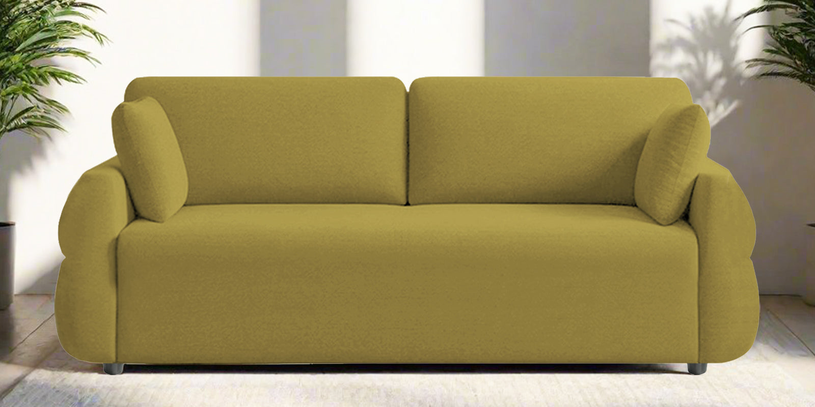 Jack Fabric 3 Seater Sofa In Parrot Green Colour - Febonic Living