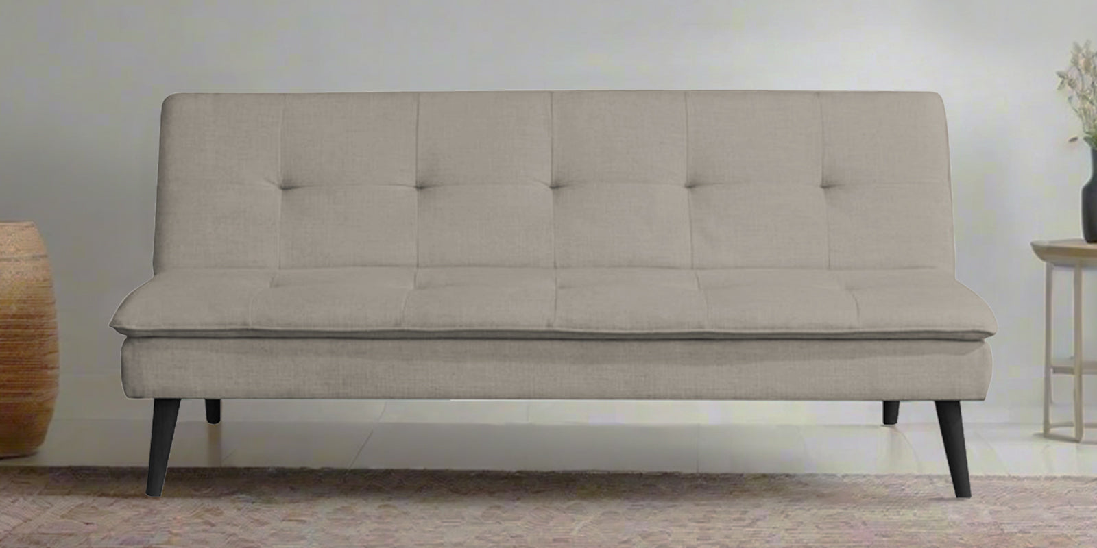 Toner Fabric 3 Seater Convertible Sofa Cum Bed In Ash Grey Colour - Febonic Living