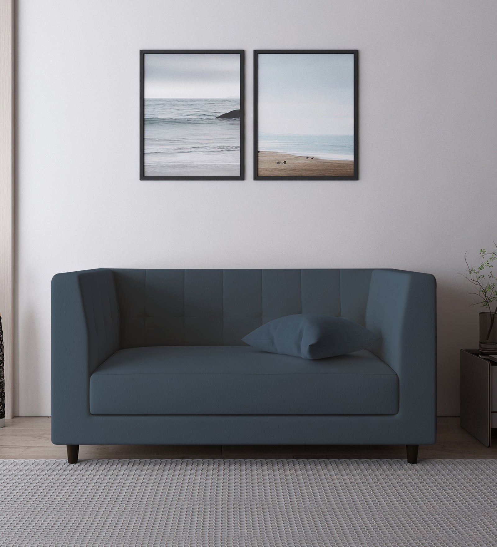 Braulia Velvet 2 Seater Sofa In Oxford Blue Colour - Febonic Living