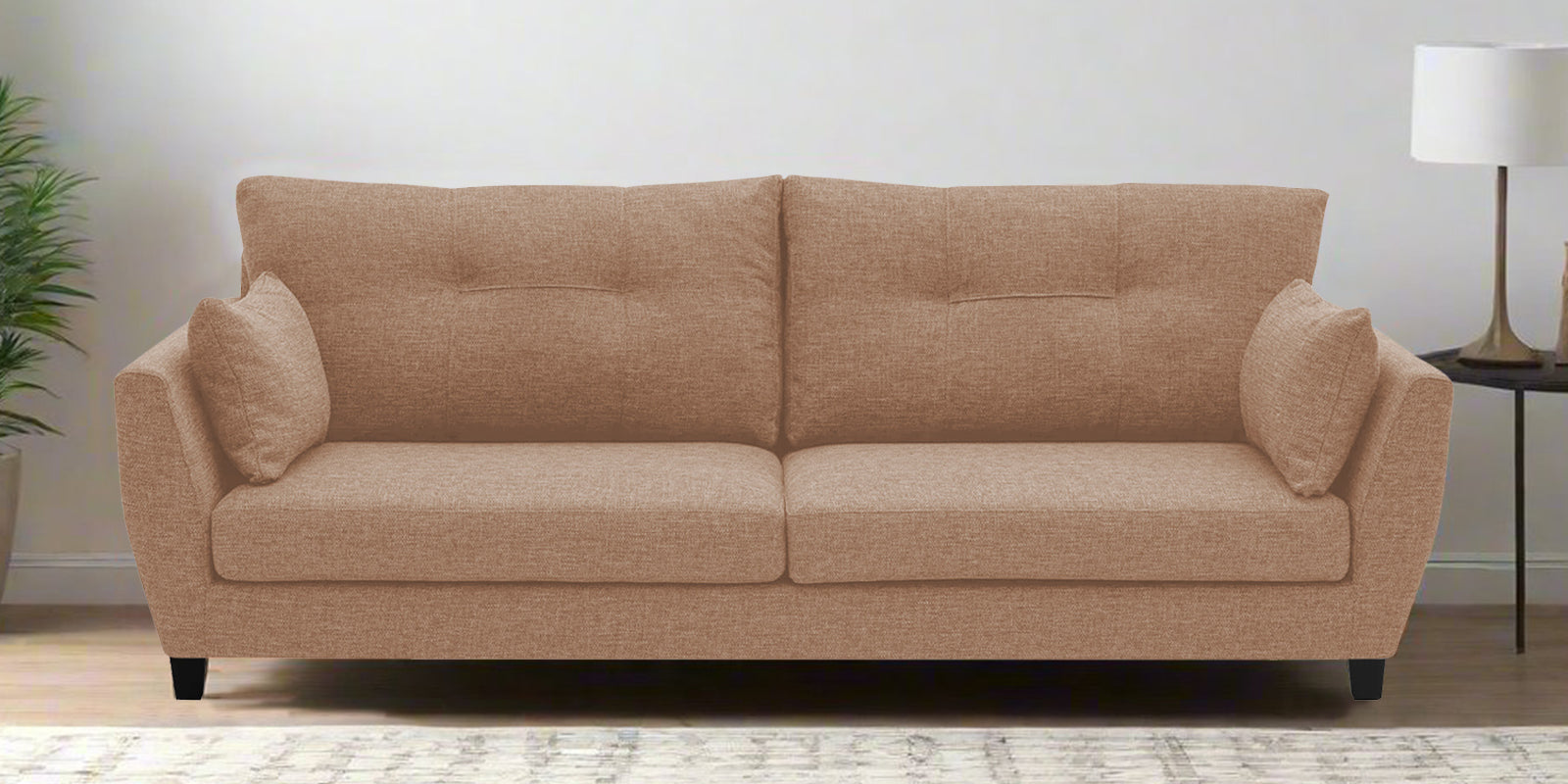 Mario Fabric 3 Seater Sofa In Cosmic Beige Colour - Febonic Living