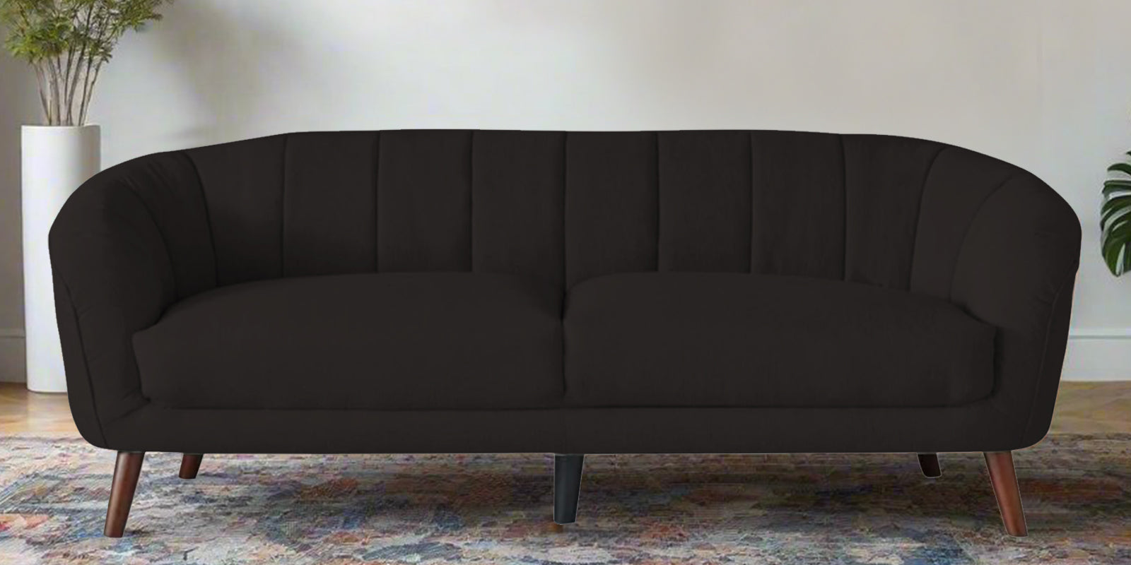 Benjamin Fabric 3 Seater Sofa In Cara Brown Colour - Febonic Living