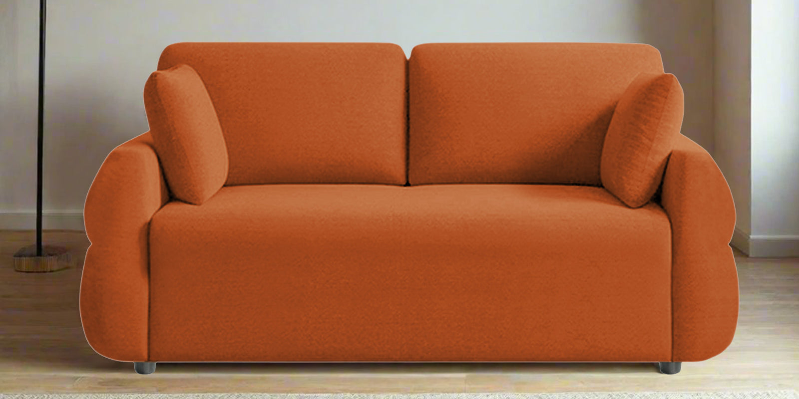 Jack Fabric 2 Seater Sofa In Vivid Orange Colour - Febonic Living