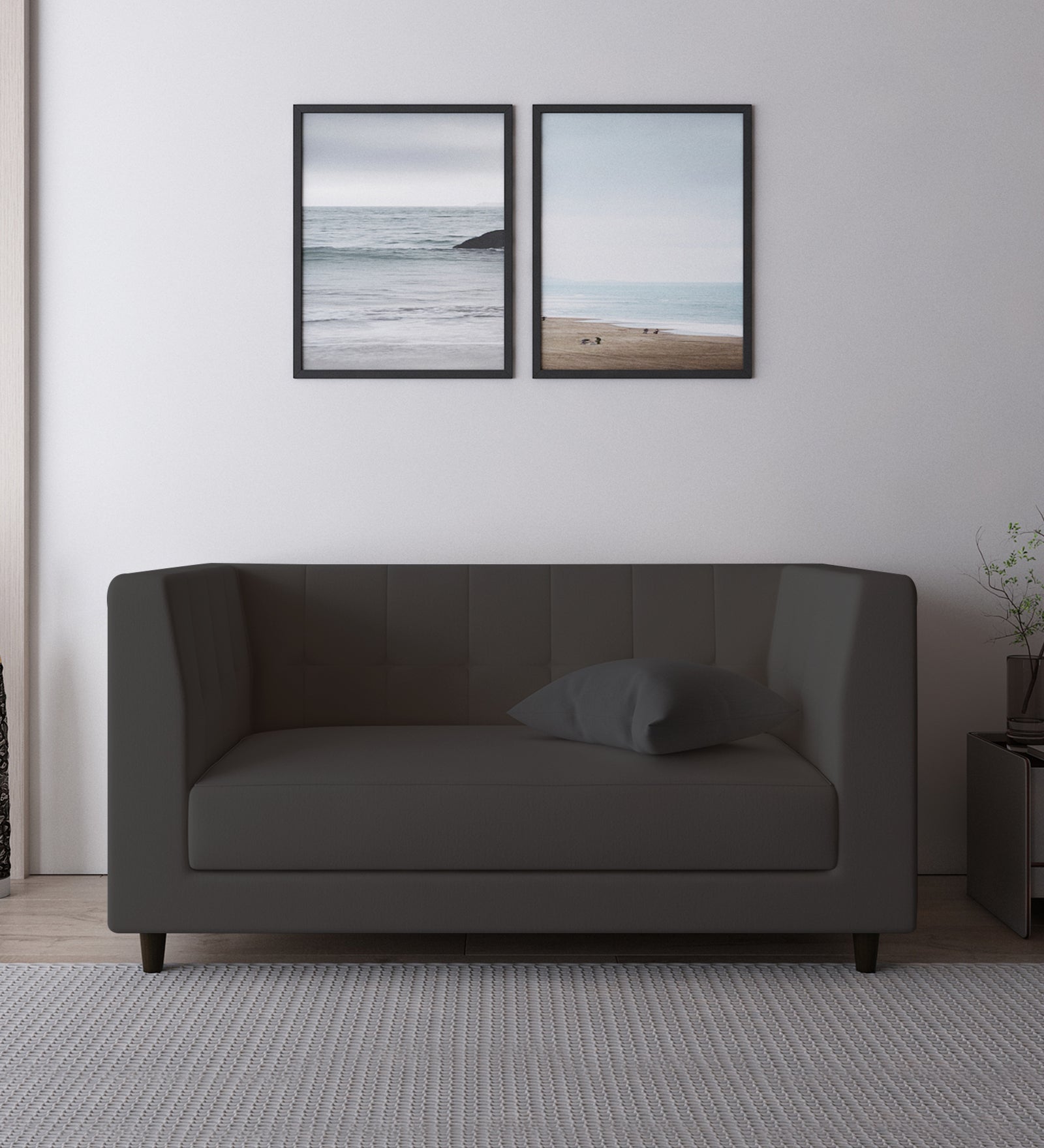 Braulia Velvet 2 Seater Sofa In Davy Grey Colour - Febonic Living
