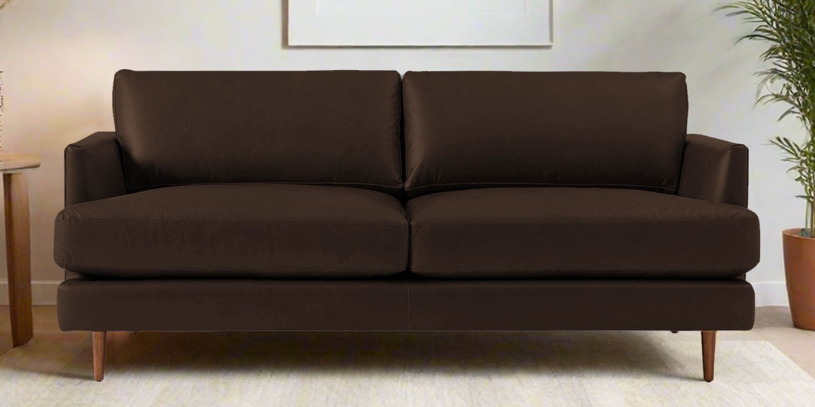 Sterio Leatherette 2 Seater Sofa In Carob Brown Colour - Febonic Living