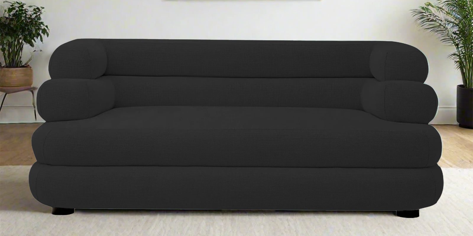 Wener Fabric 2 Seater Sofa In Bitter Black Colour - Febonic Living