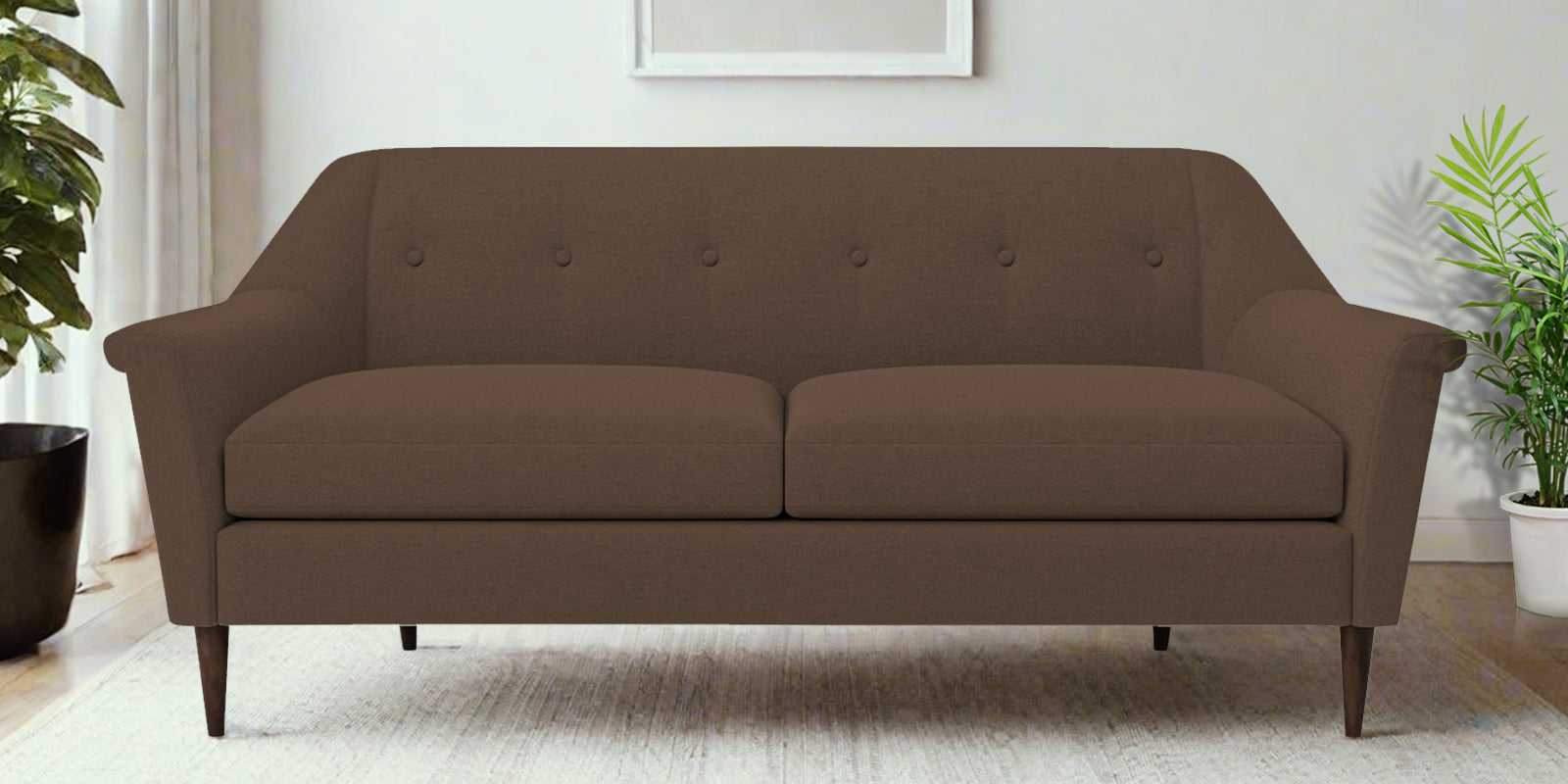 Homer Fabric 3 Seater Sofa In Rosy Brown Colour - Febonic Living