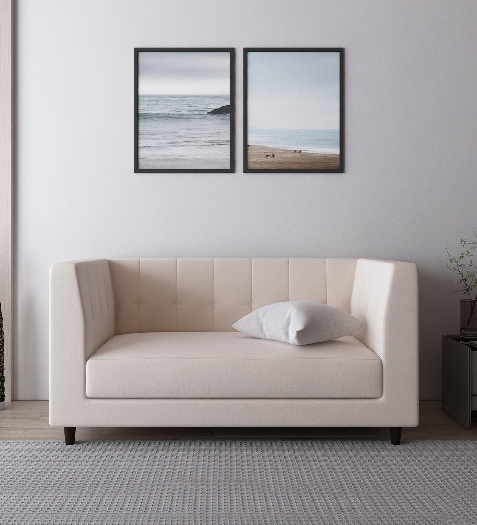 Braulia Velvet 2 Seater Sofa In Camel Beige Colour - Febonic Living