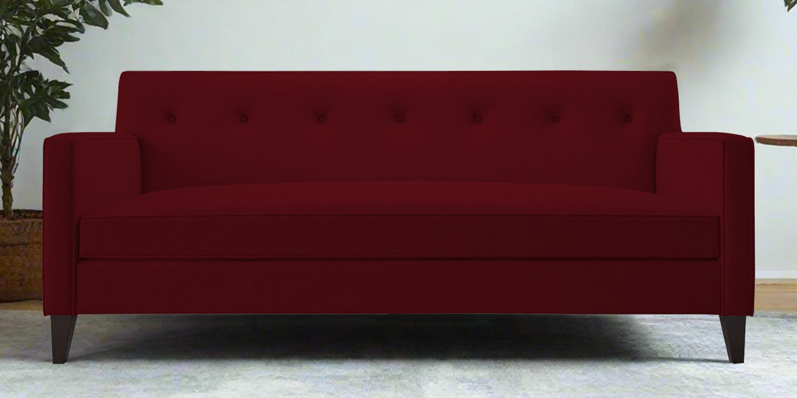 Miller Fabric 3 Seater Sofa In Ruby Red Colour - Febonic Living