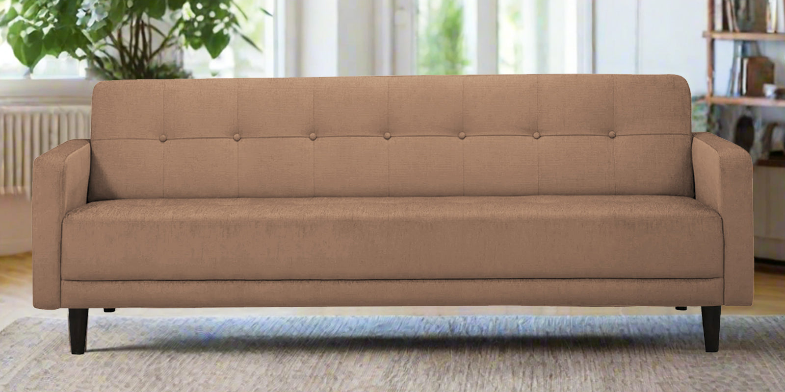 Noha Fabric 3 Seater Sofa In Cosmic Beige Colour - Febonic Living