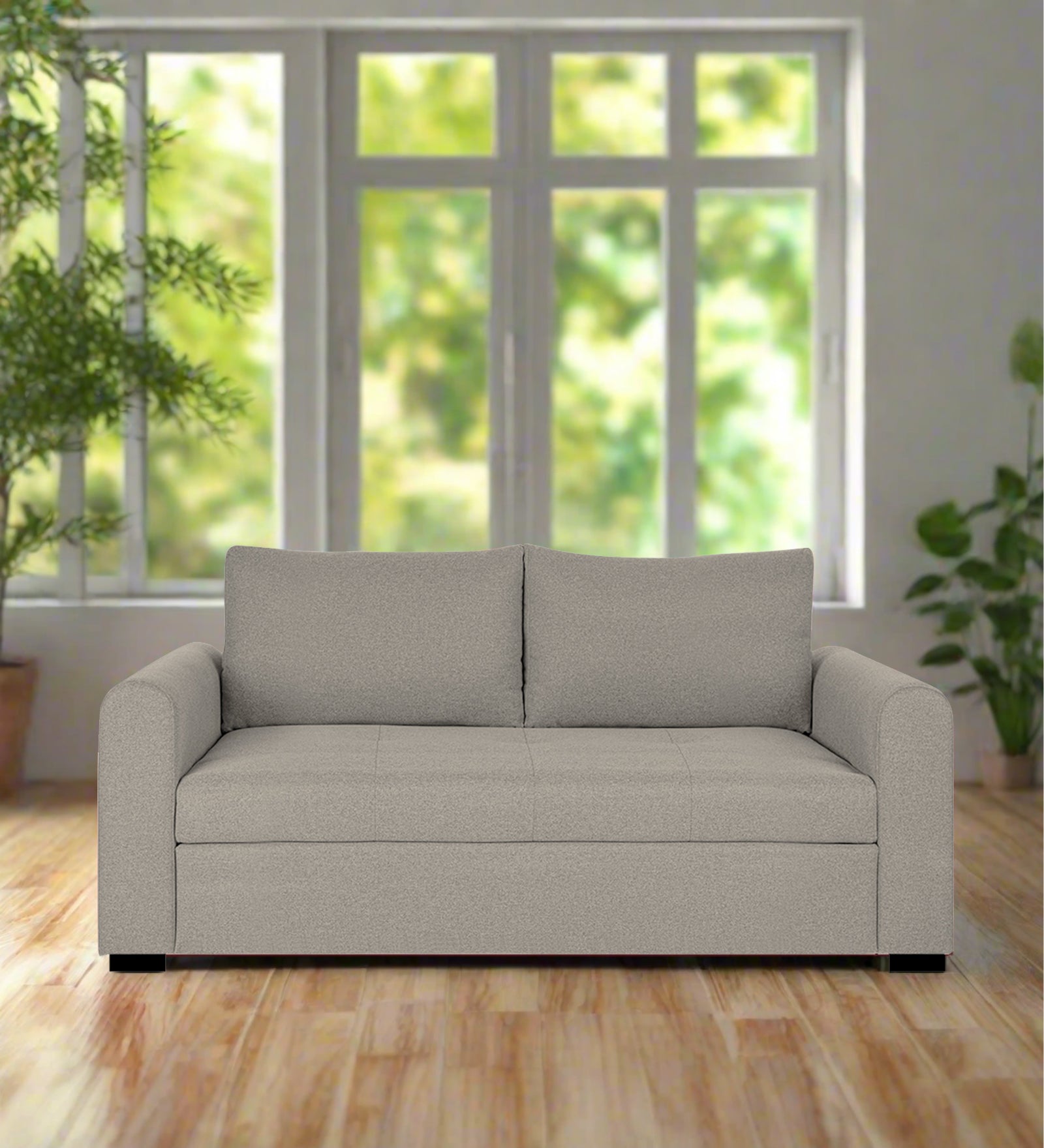 Sigma Fabric 2 Seater Sofa In Ash Grey Colour - Febonic Living