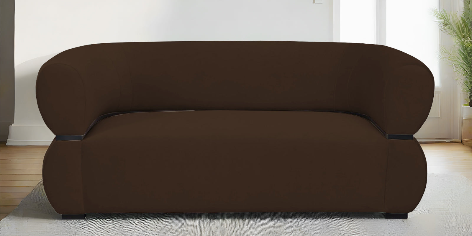 Kula Velvet 2 Seater Sofa In Cholocate Brown Colour - Febonic Living