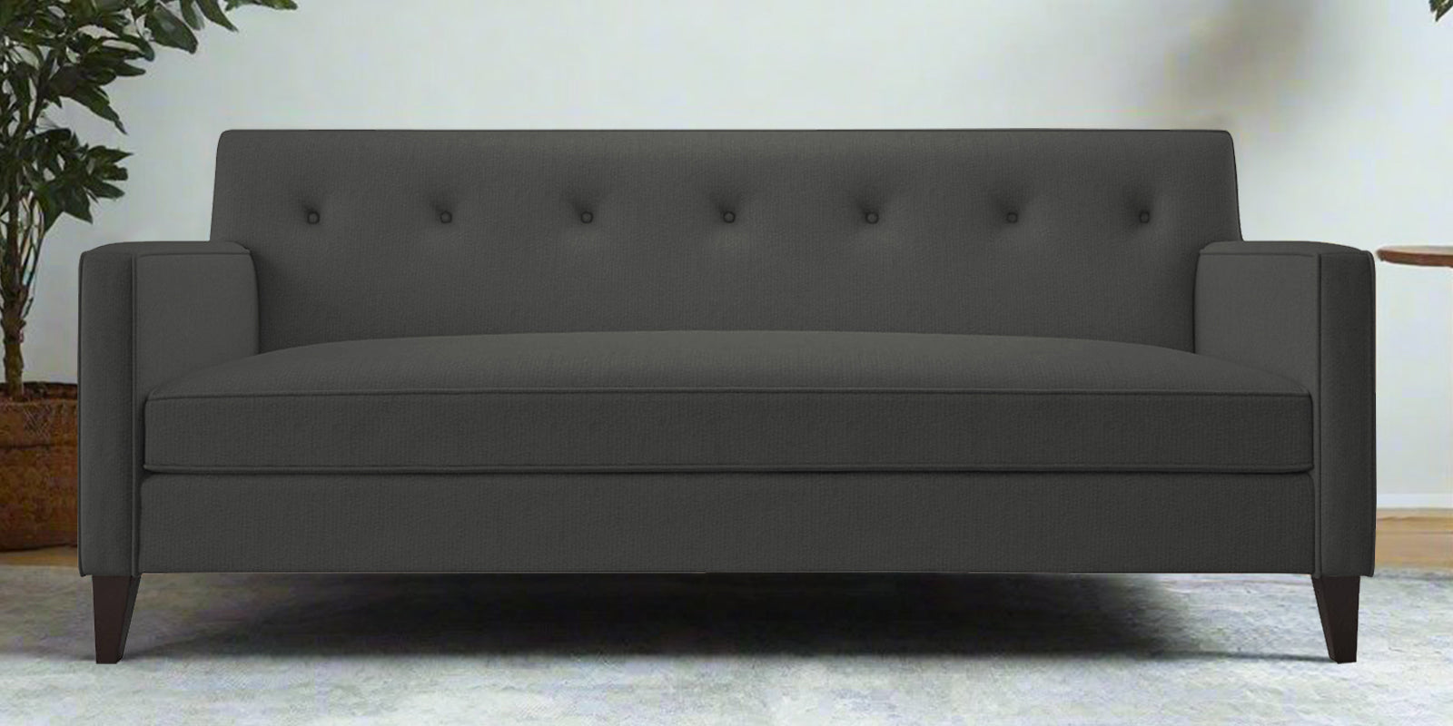 Miller Fabric 3 Seater Sofa In Charcoal Grey Colour - Febonic Living