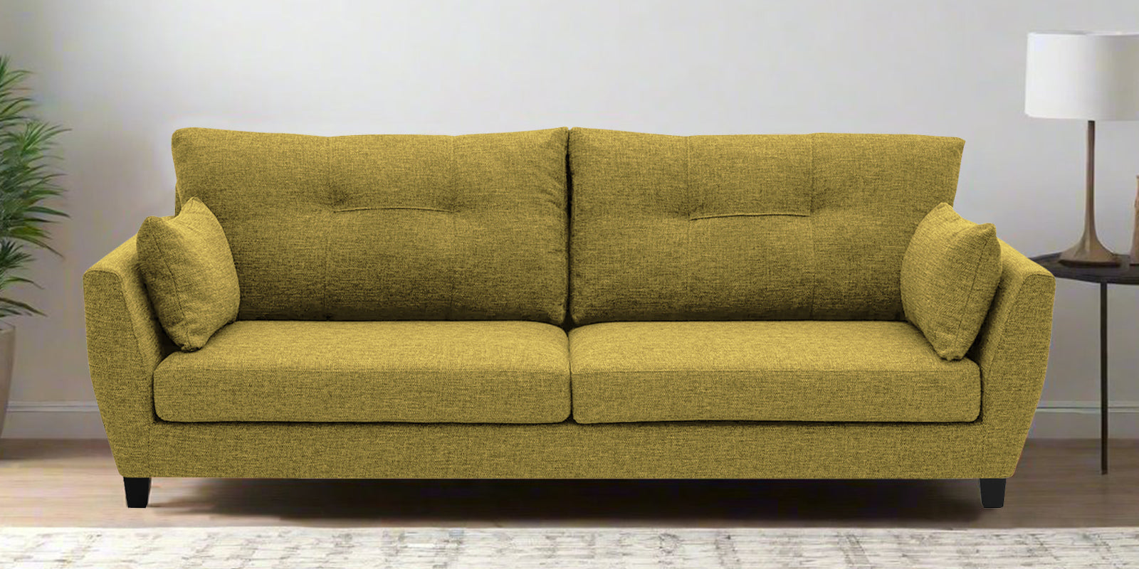 Mario Fabric 3 Seater Sofa In Parrot Green Colour - Febonic Living