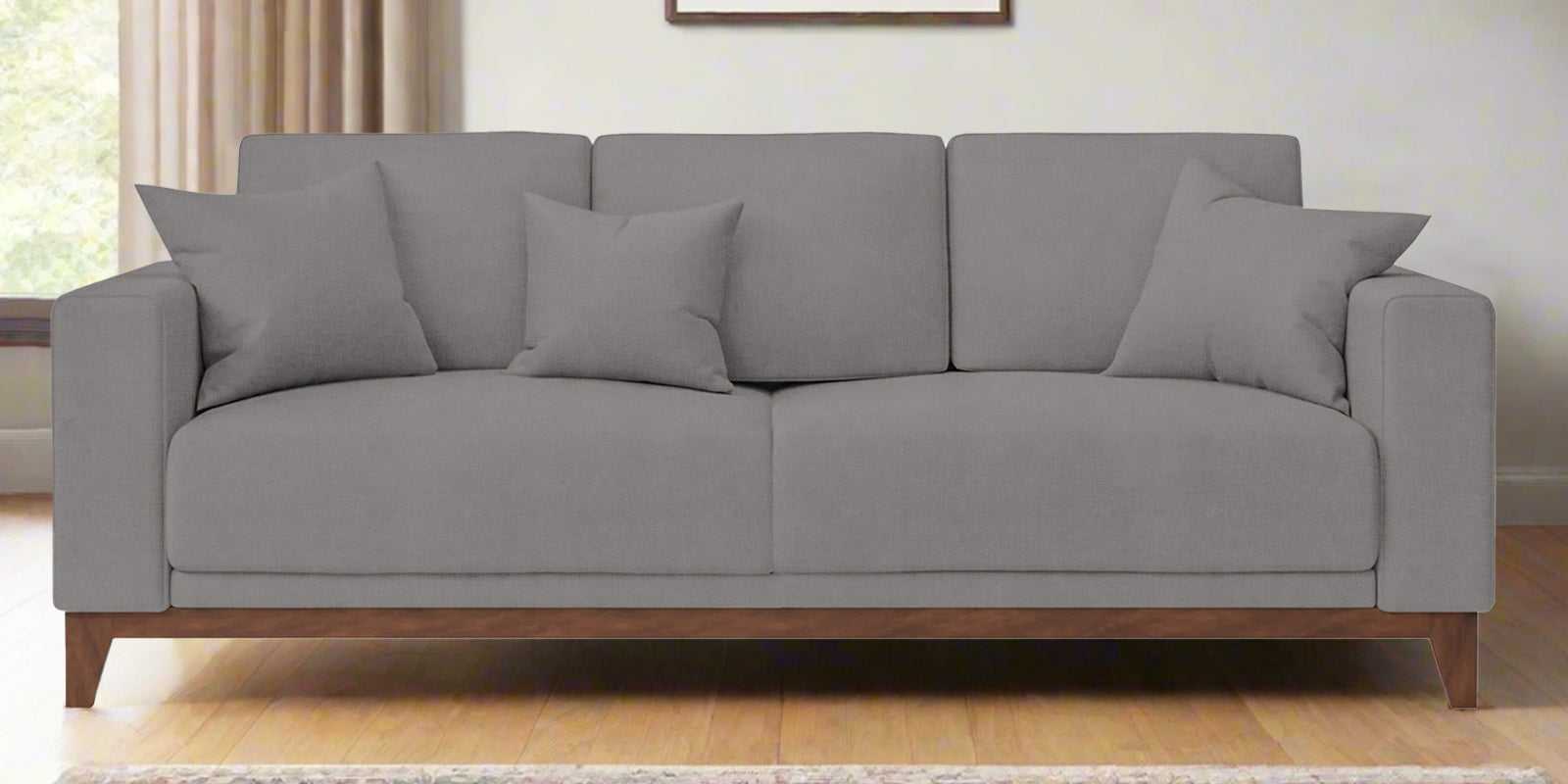 Luca Fabric 3 Seater Sofa In Silver Grey Colour - Febonic Living