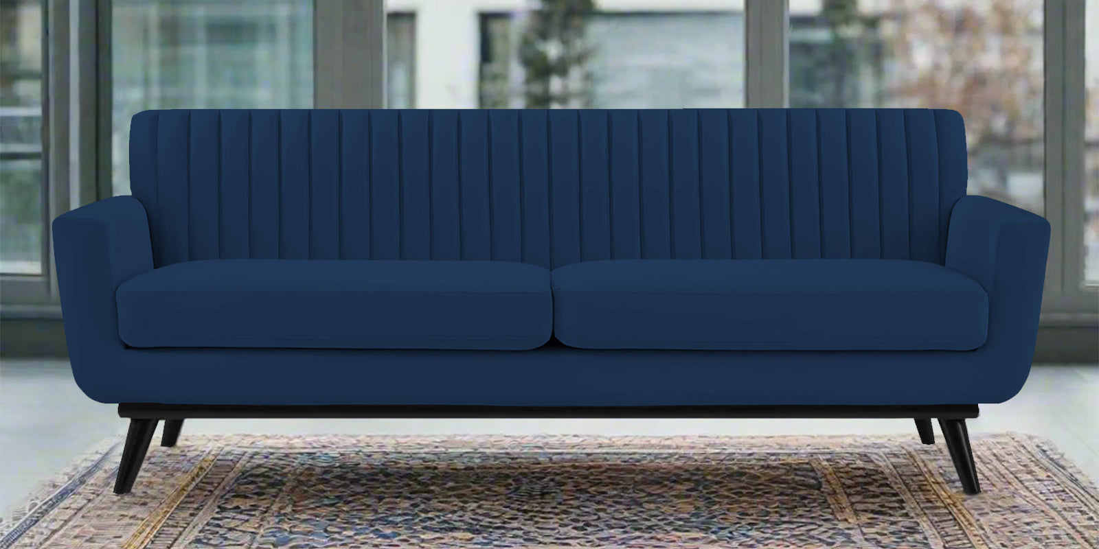 Tucker Velvet 3 Seater Sofa In Imperial Blue Colour - Febonic Living