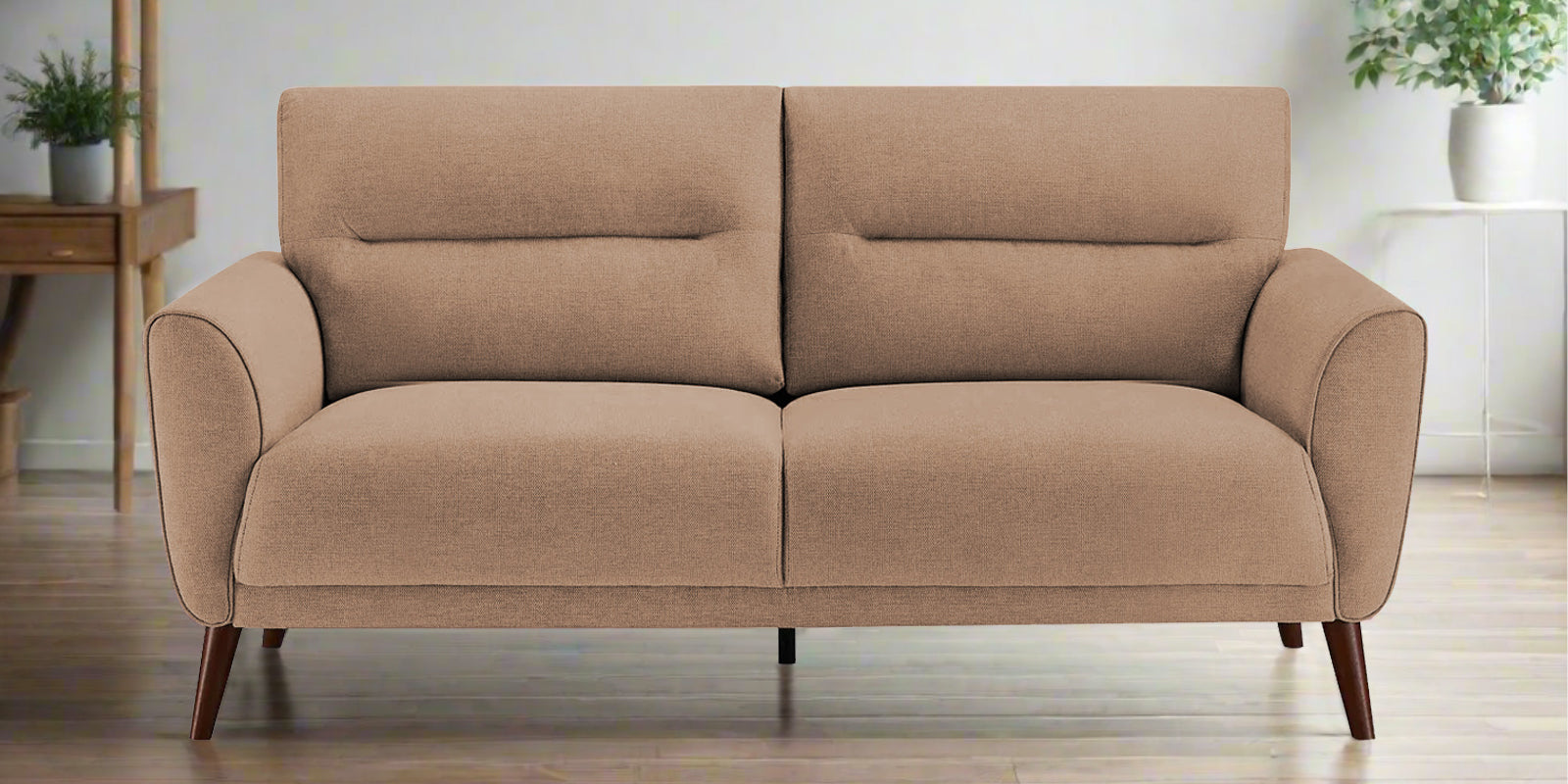 Castro Fabric 2 Seater Sofa In Cosmic Beige Colour - Febonic Living