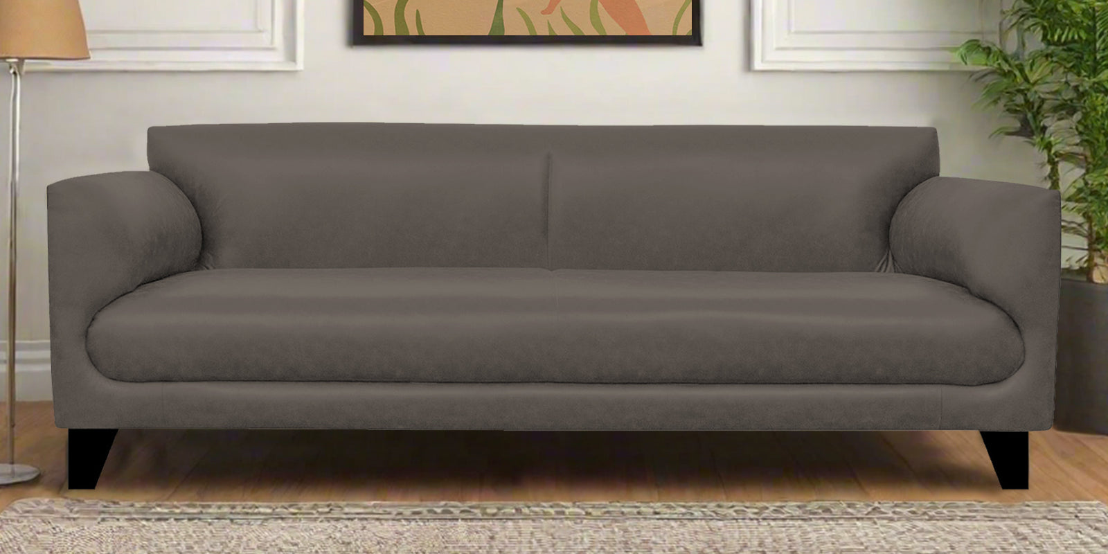 Convi Leatherette 3 Seater Sofa In Shark Grey Colour - Febonic Living