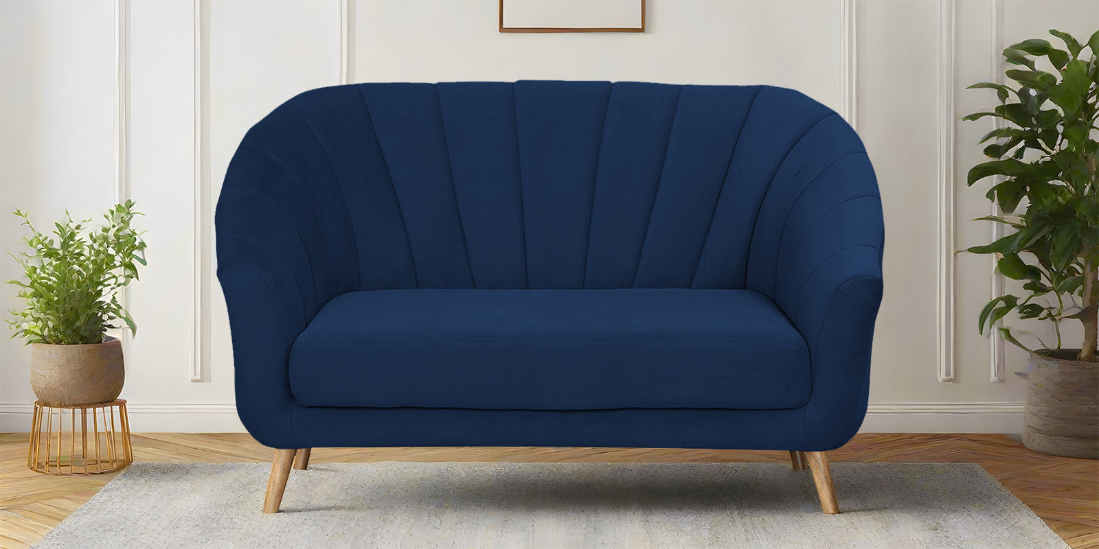 Kaylee Velvet 2 Seater Sofa In Imperial Blue Colour - Febonic Living