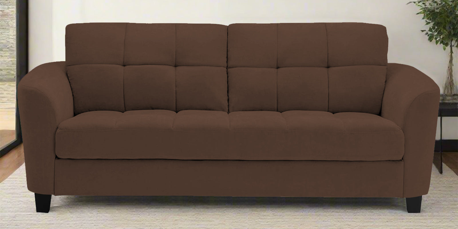 Mulan Fabric 2 Seater Sofa In Ash Brown Colour - Febonic Living