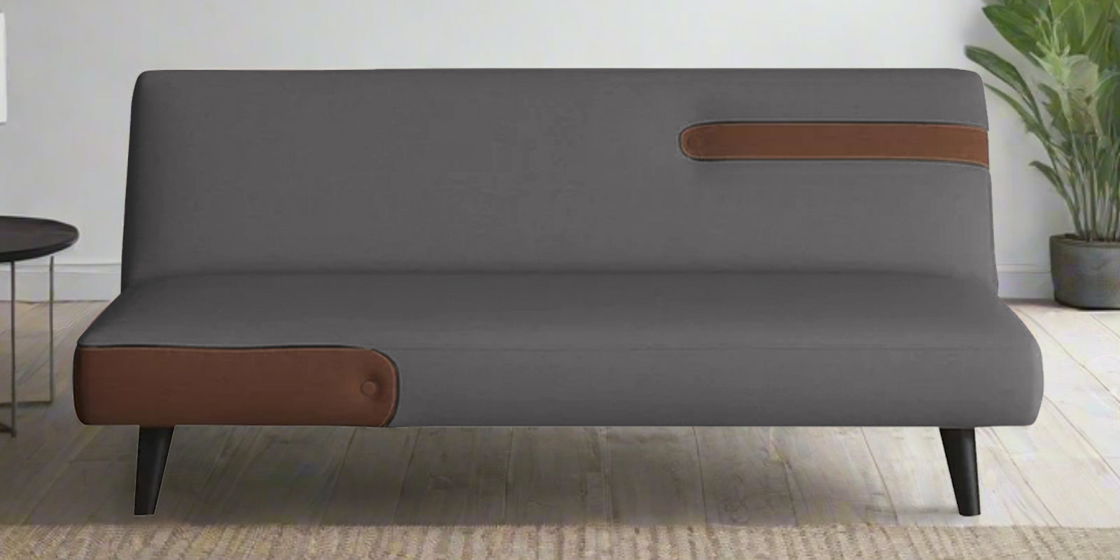 Vedan Fabric 3 Seater Convertible Sofa Cum Bed In Sudo Grey Colour - Febonic Living