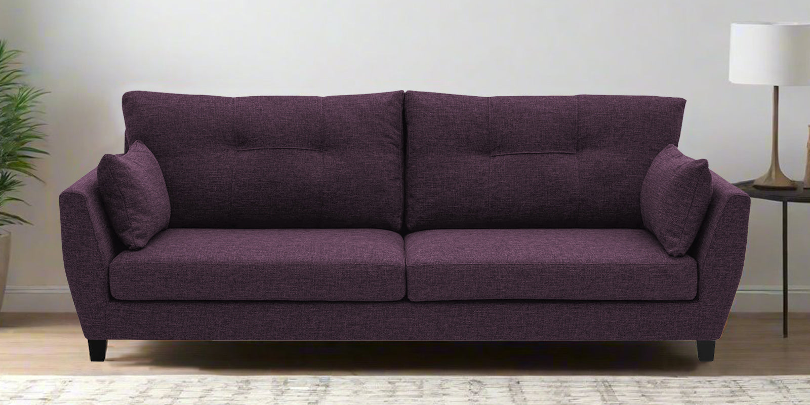 Mario Fabric 3 Seater Sofa In Greek Purple Colour - Febonic Living