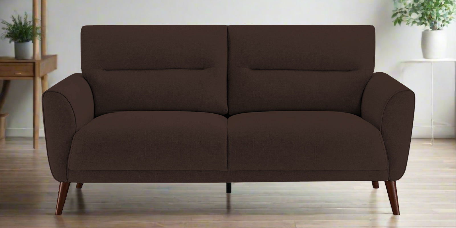 Castro Fabric 2 Seater Sofa In Coffee Brown Colour - Febonic Living