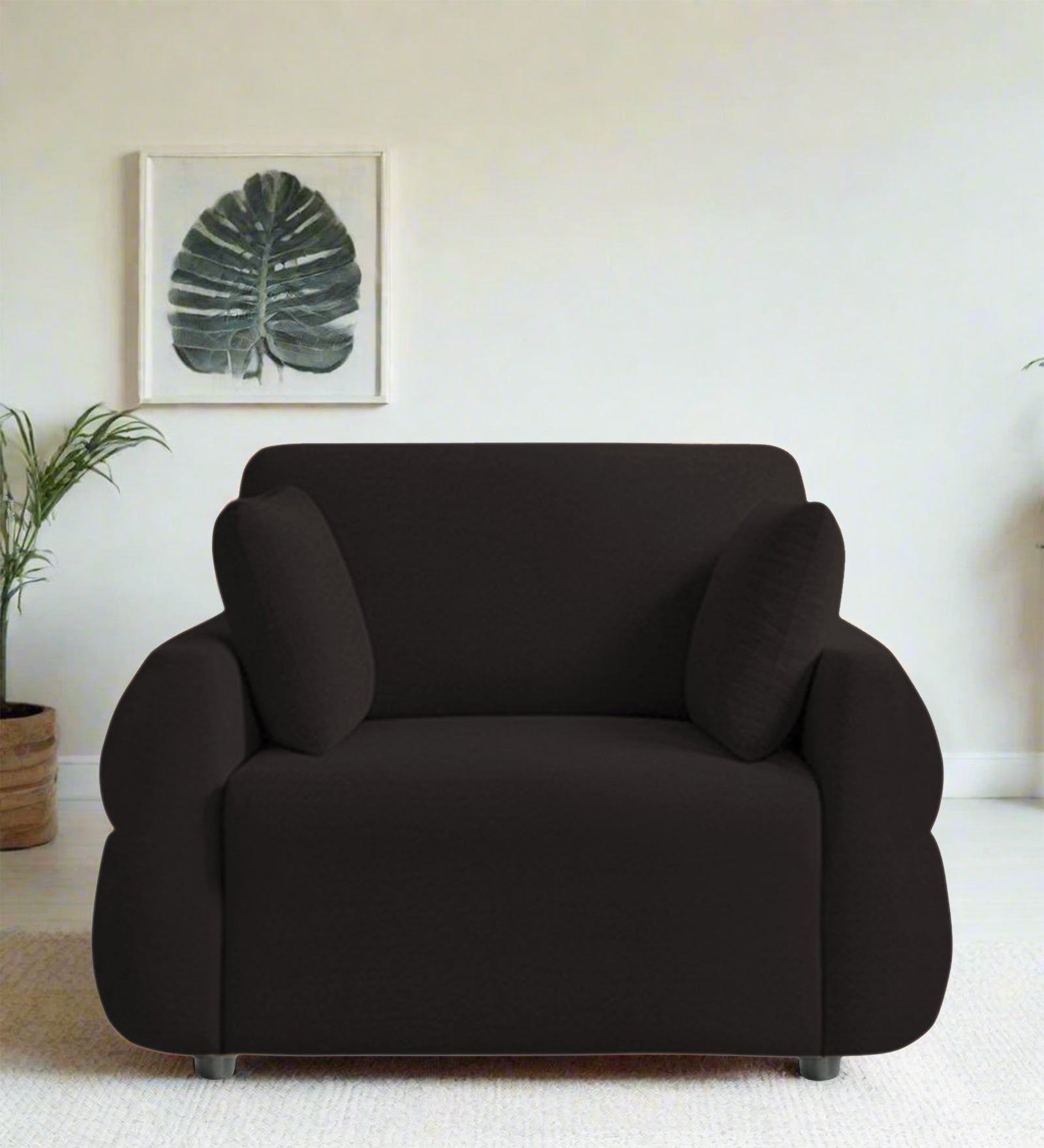 Jack Fabric 1 Seater Sofa In Cara Brown Colour - Febonic Living