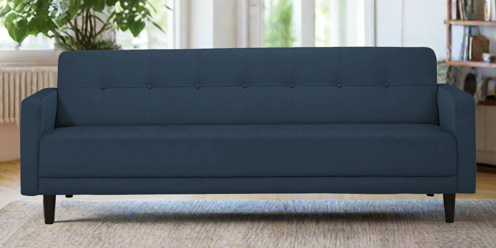 Noha Fabric 3 Seater Sofa In Light Blue Colour