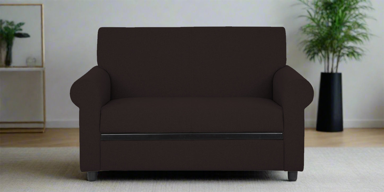 Ribby Fabric 2 Seater Sofa In Dark Brown Colour - Febonic Living