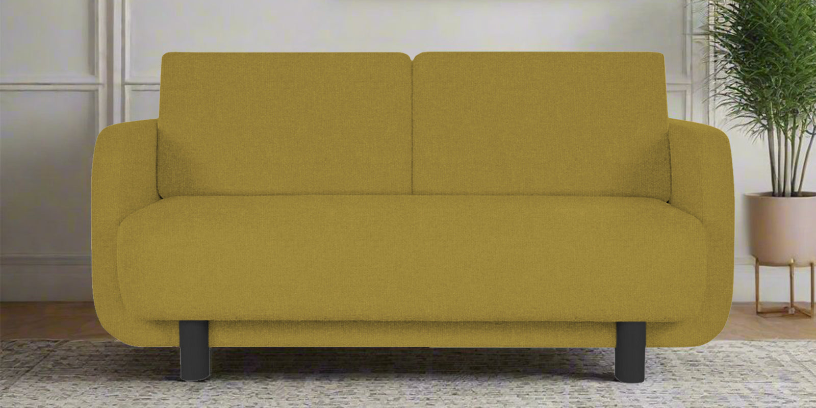 Varu Fabric 2 Seater Sofa In Parrot Green Colour - Febonic Living