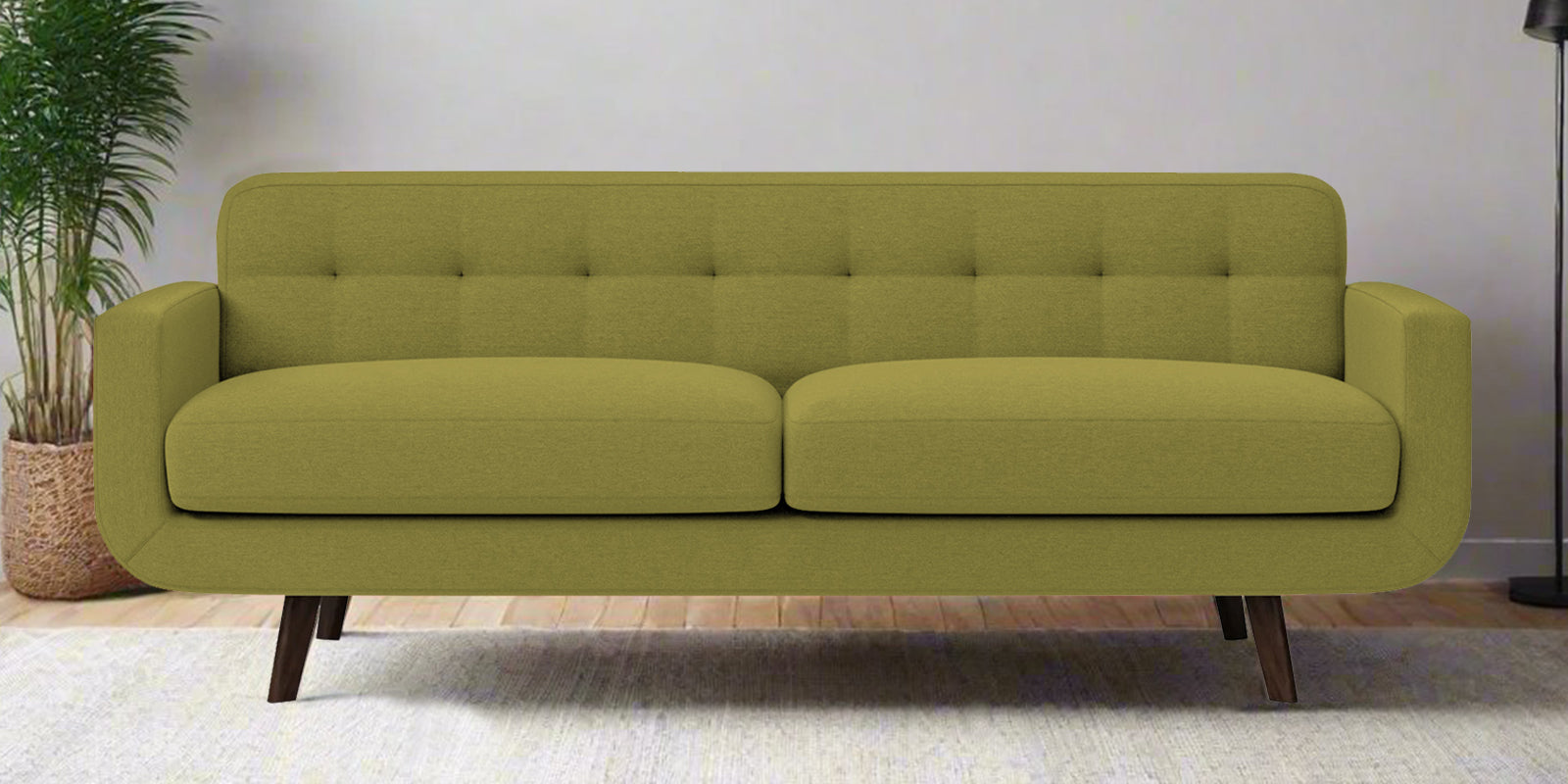 Marsela Fabric 3 Seater Sofa In Kelly Green Colour - Febonic Living
