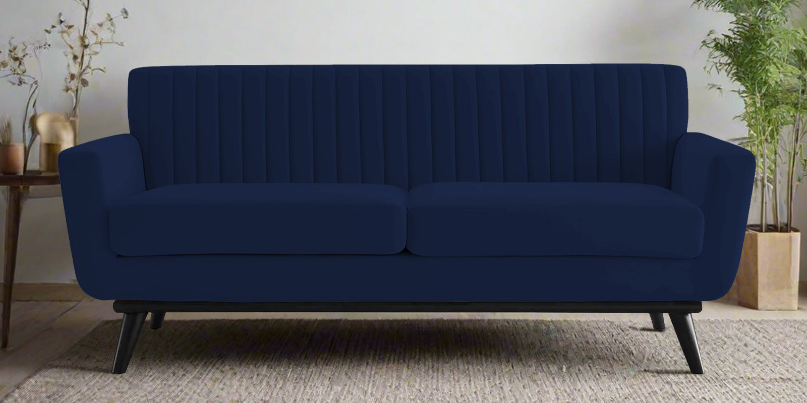 Tucker Velvet 2 Seater Sofa In Indigo Blue Colour - Febonic Living
