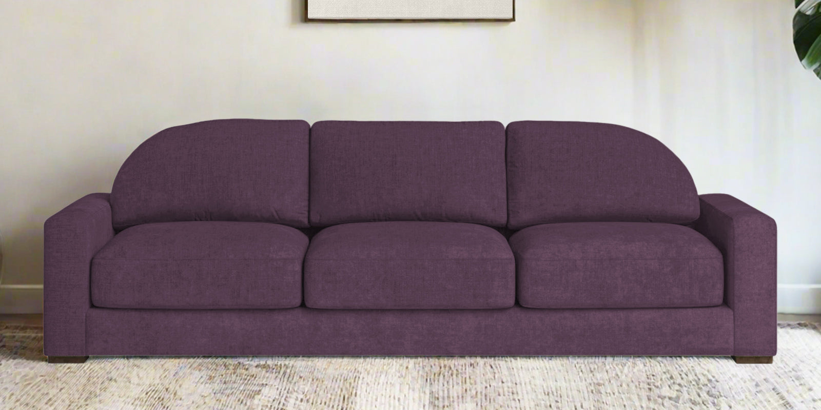Dara Fabric 3 Seater Sofa In Greek Purple Colour - Febonic Living