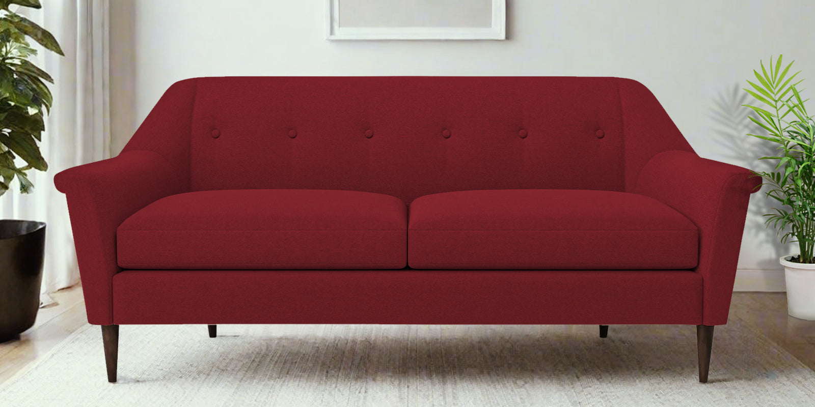 Homer Fabric 3 Seater Sofa In Chilli Red Colour - Febonic Living