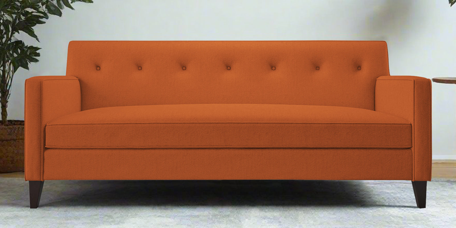 Miller Fabric 3 Seater Sofa In Vivid Orange Colour - Febonic Living