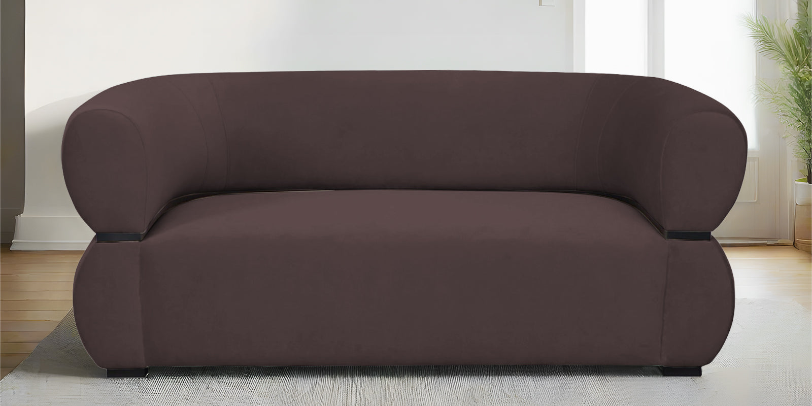 Kula Velvet 2 Seater Sofa In Mocha Brown Colour - Febonic Living