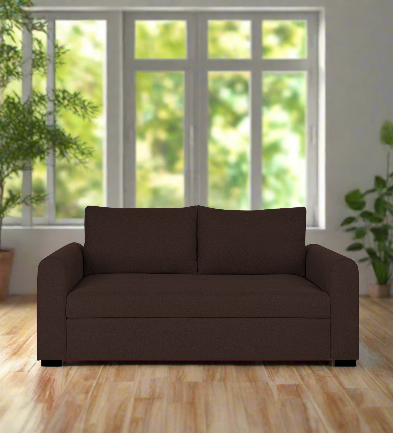 Sigma Fabric 2 Seater Sofa In Coffee Brown Colour - Febonic Living