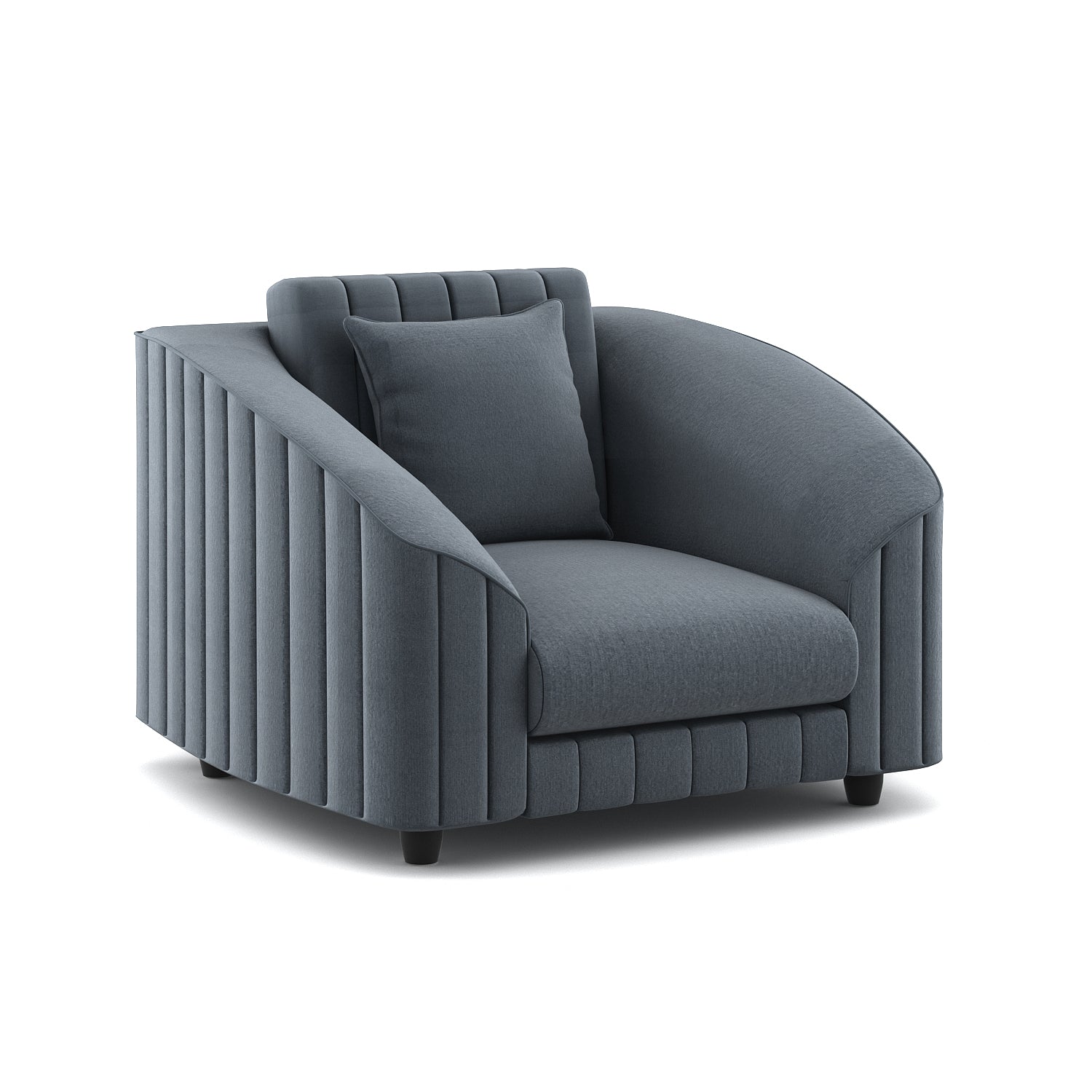 Bubu Velvet 1 Seater Sofa In Pupple Grey Colour - Febonic Living