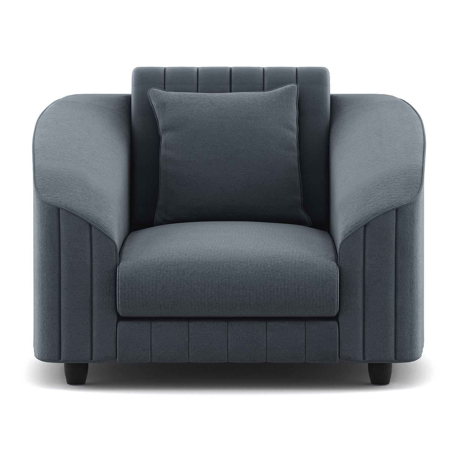 Bubu Velvet 1 Seater Sofa In Pupple Grey Colour - Febonic Living