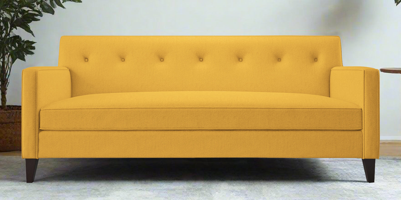 Miller Fabric 3 Seater Sofa In Bold Yellow Colour - Febonic Living