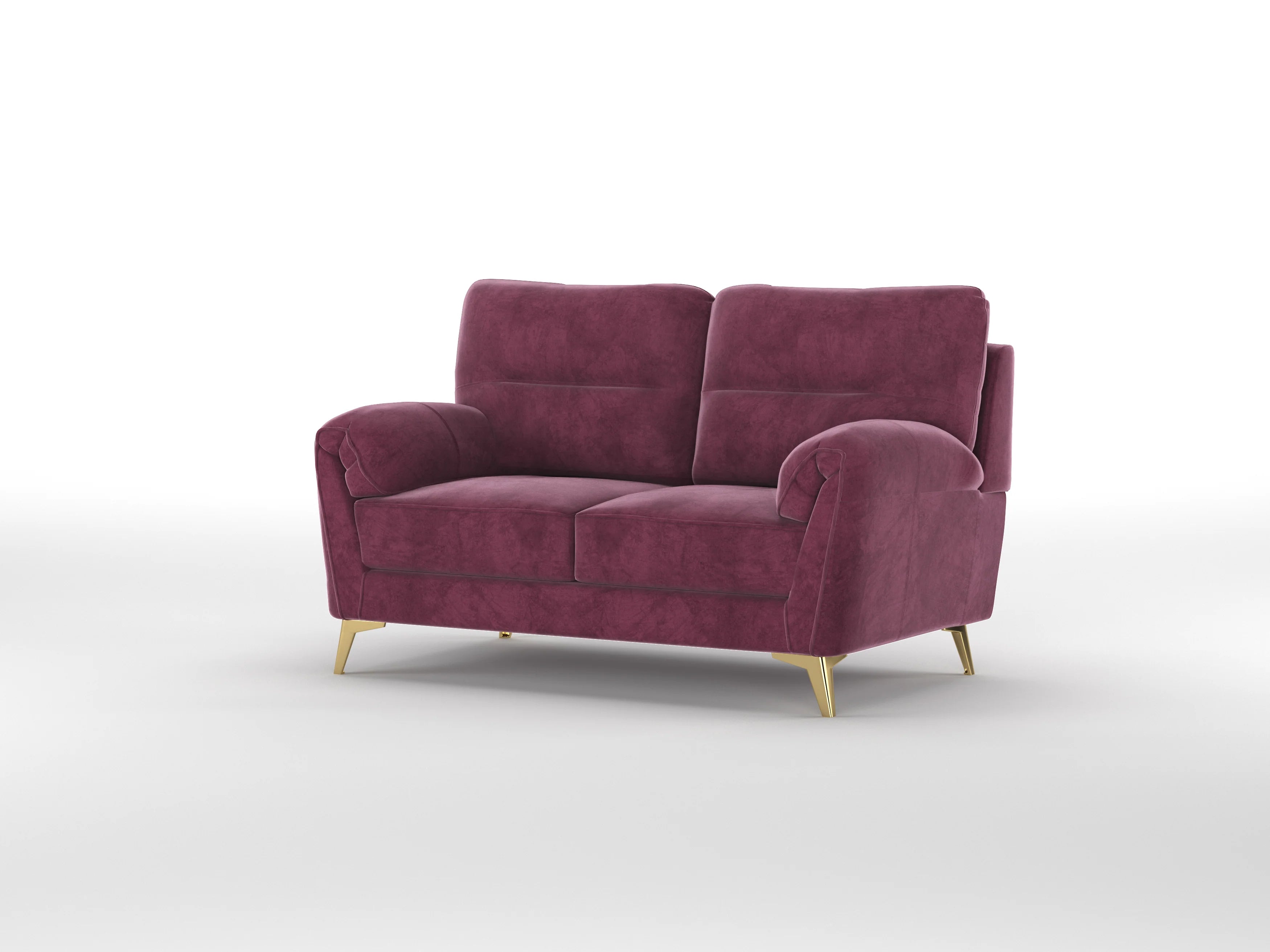 Bilance Velvet 2 Seater Sofa In Maroon Colour - Febonic Living