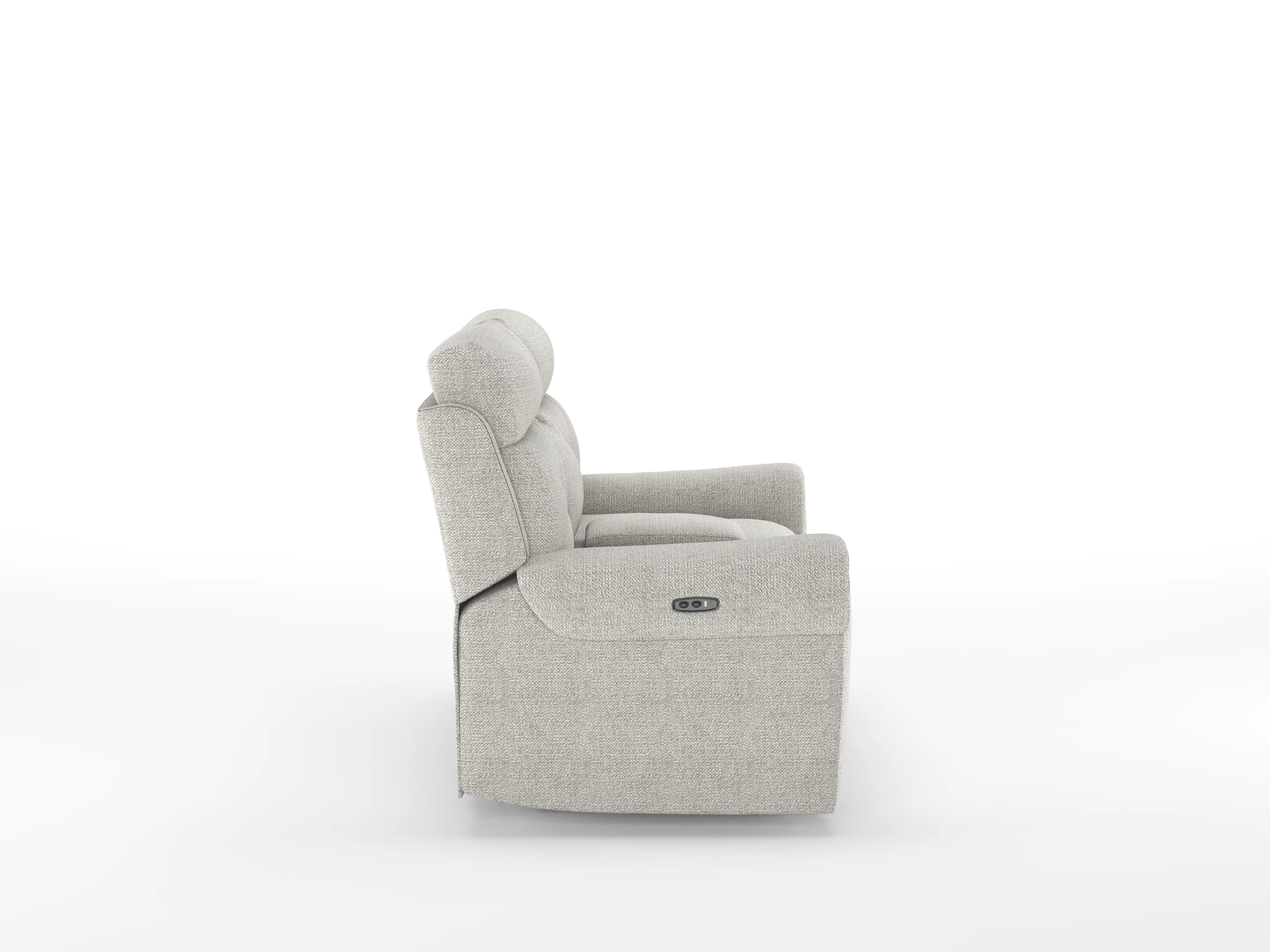 Alpeno Fabric 2 Seater Motorized Recliner In Bone Beige Colour