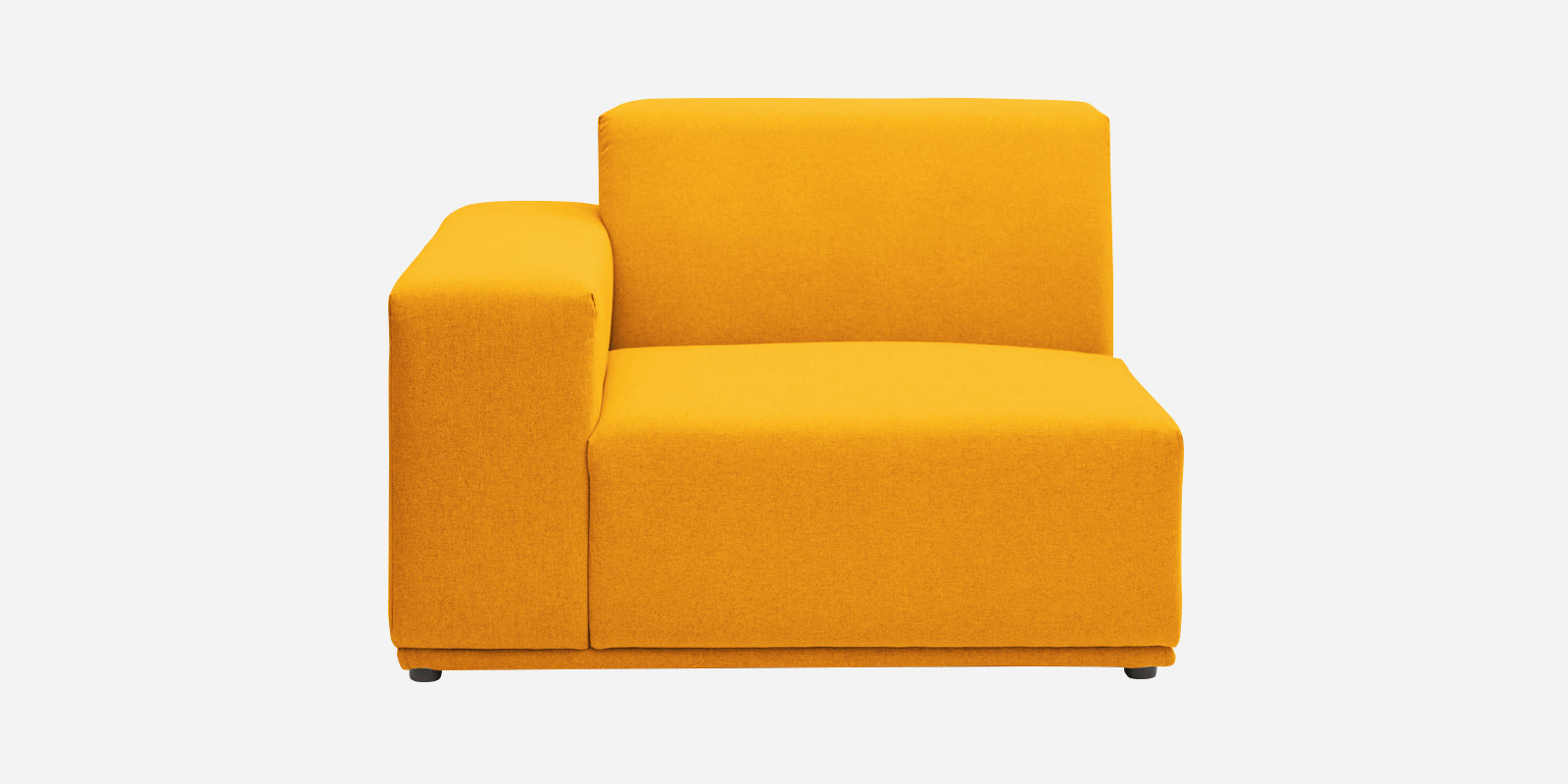 Adam Fabric RHS Sectional Sofa (3+Ottoman Lounger) In Bold Yellow Colour - Febonic Living